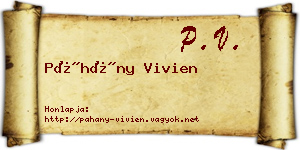 Páhány Vivien névjegykártya